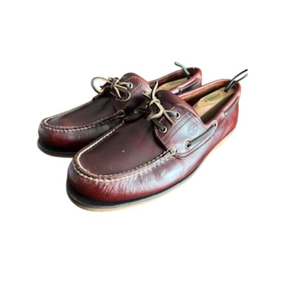 Timberland Men’s sz 13W 2 Eye Boat Shoe in Wine Color main image 5